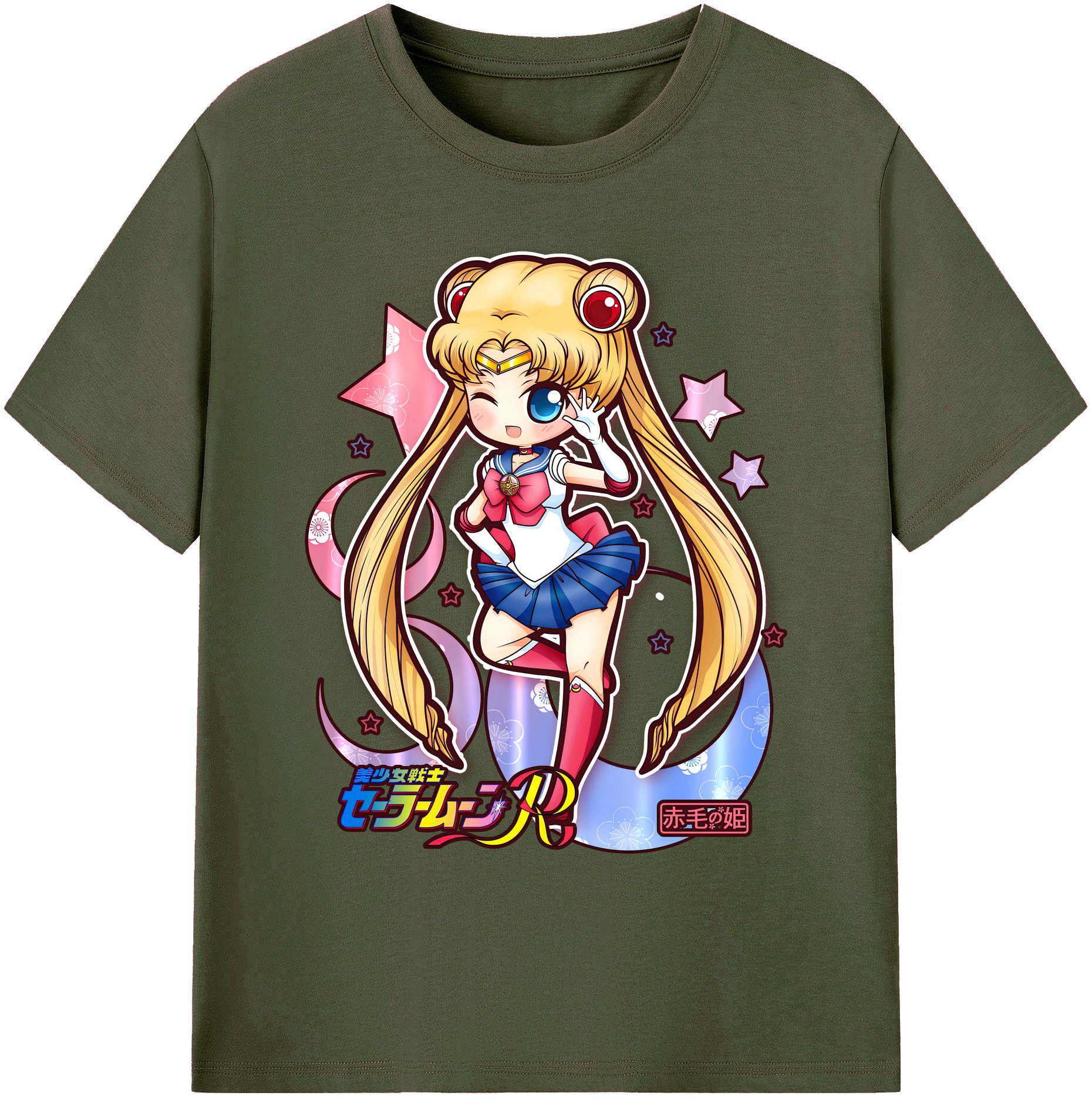 （画像用） 美少女戦士セーラームーン 月野 うさぎ つきの うさぎ Sailor Moon Tsukino Usagi 綿100％ メンズ半袖Tシャツ｜肌触りやわらか＆通気性